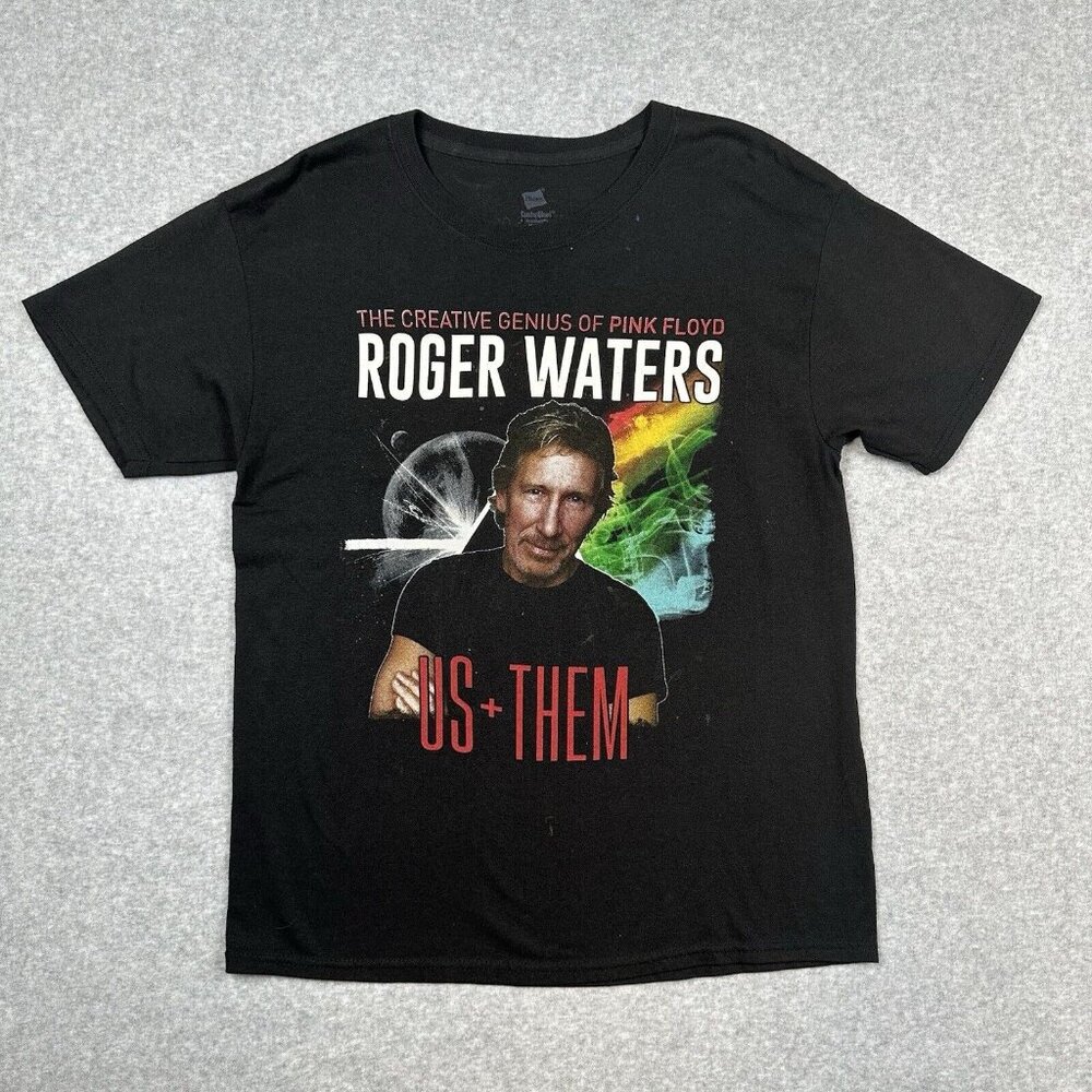 Roger Waters Us + Them Shirt Adult Medium 2017 Tour Concert Pink Floyd Black‎